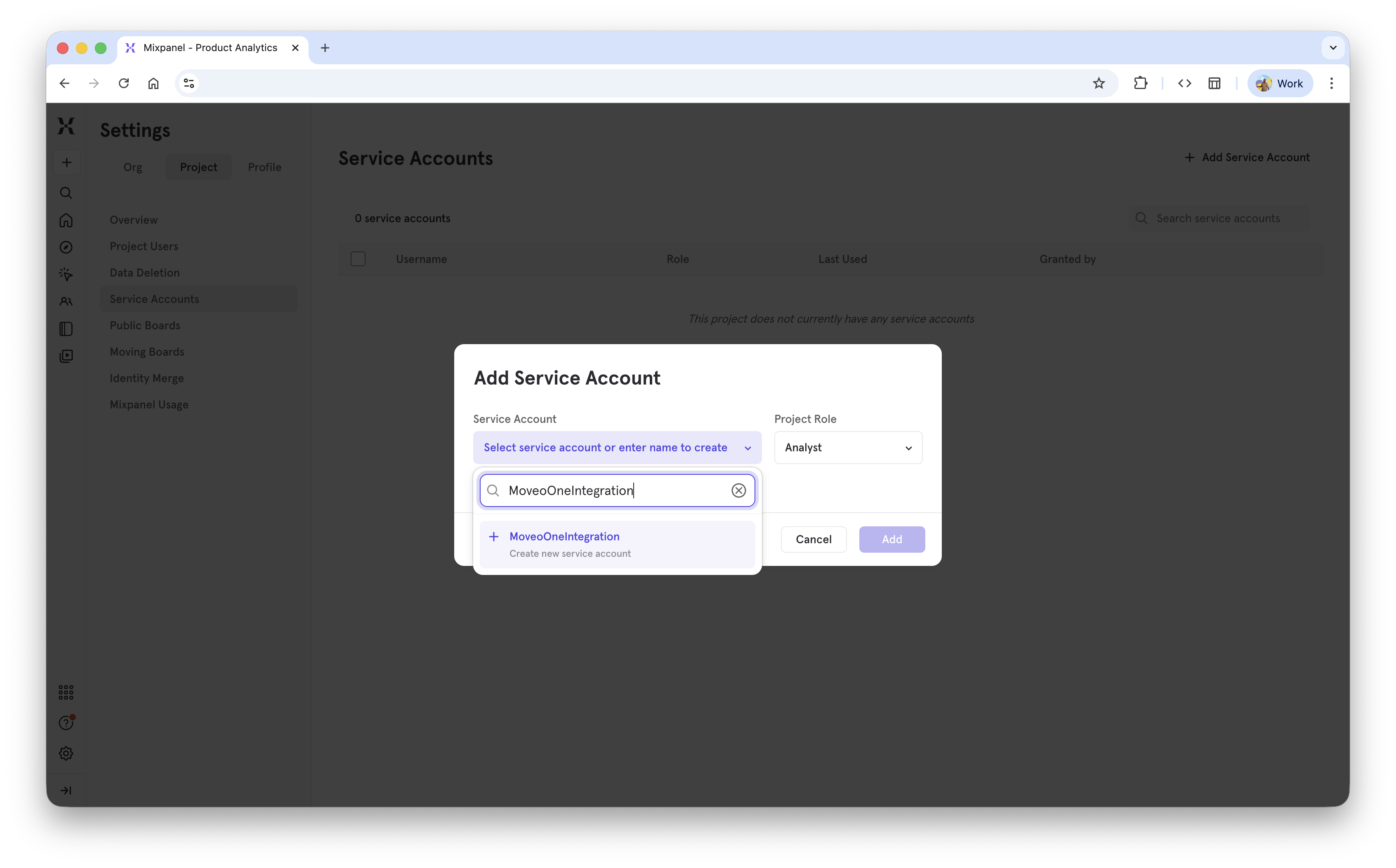 Moveo dashboard validation screenshot