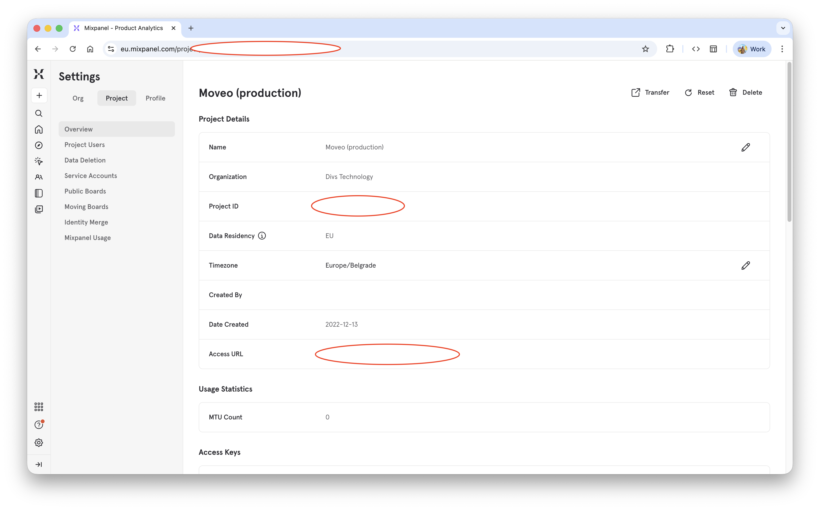 Moveo dashboard validation screenshot