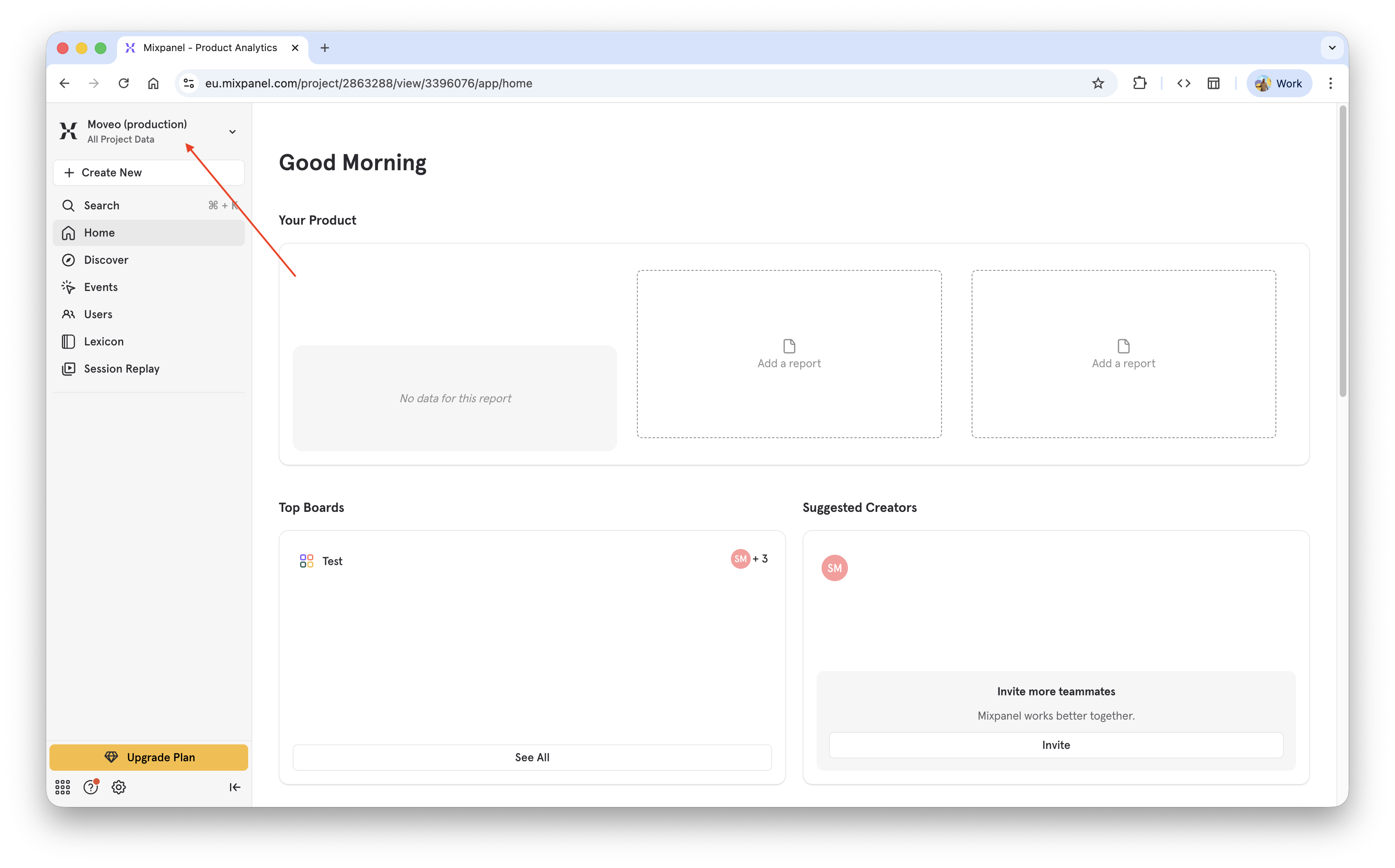 Moveo dashboard validation screenshot